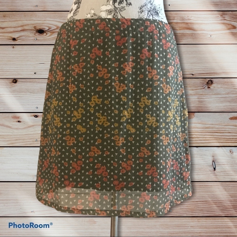 Mossimo Green Lined Skirt XS